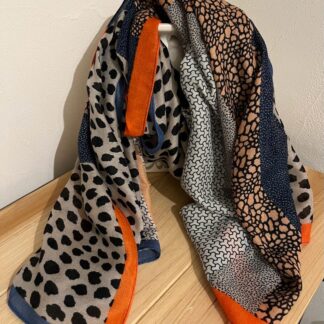 Foulard bleu & orange