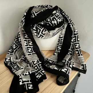 Foulard noir & gris