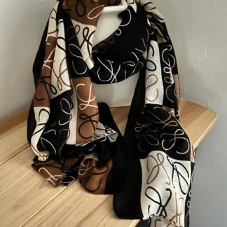 Foulard noir & noisette