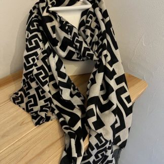 Foulard noir & beige
