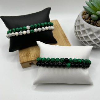 Bracelet couple pierres naturelles 6mm