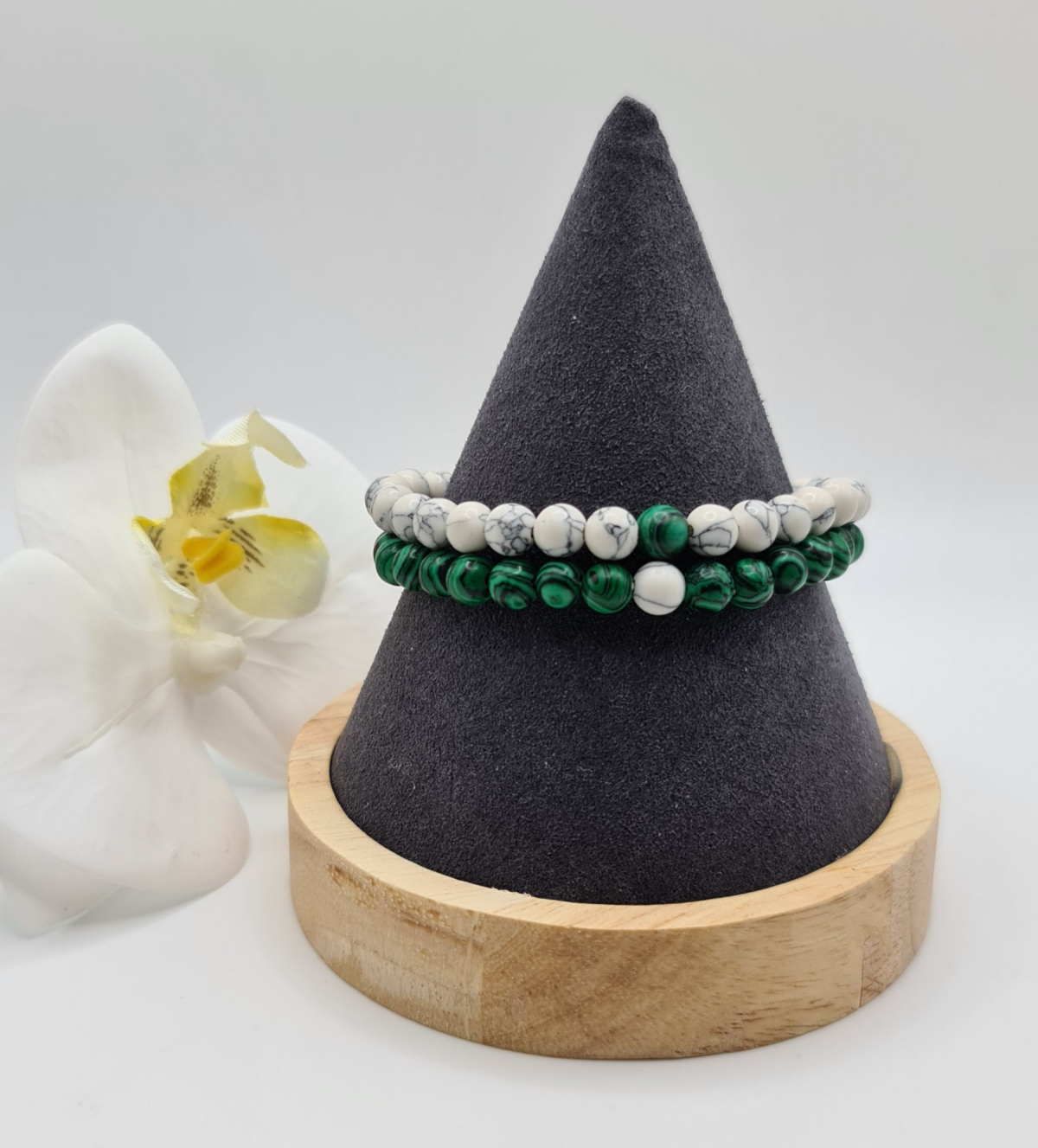 Bracelet couple pierres naturelles 6mm – Image 3