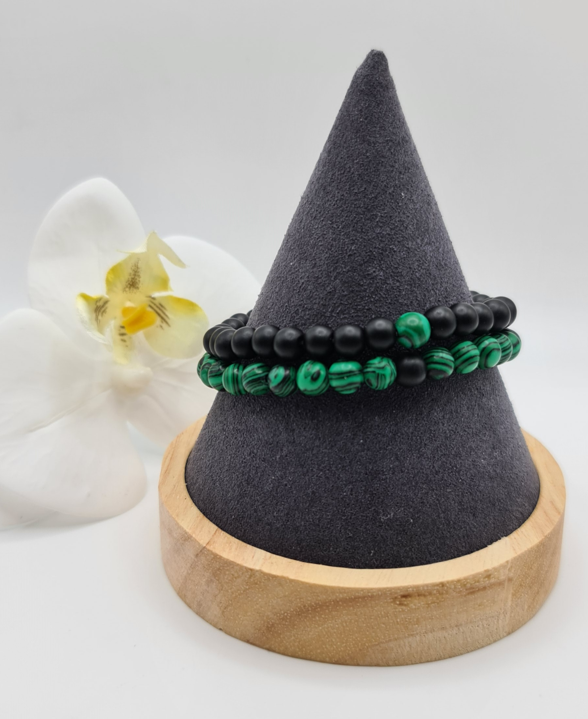 Bracelet couple pierres naturelles 6mm – Image 2