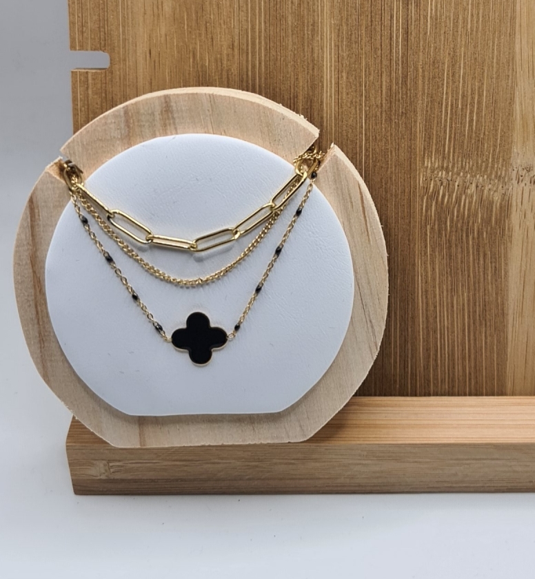Bracelet Les 3 Clem_Noir & doré