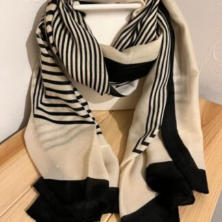 Foulard Tendance beige & noir