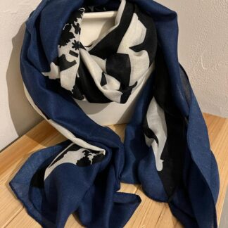 Foulard bleu & écru