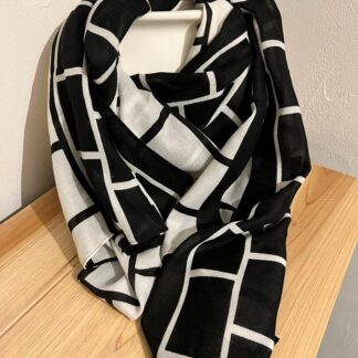 Foulard noir & écru
