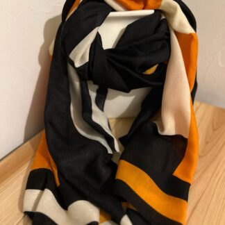 Foulard noir & orange