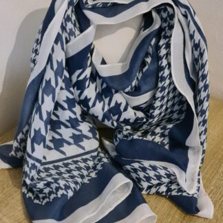 Foulard Vichy blanc & bleu