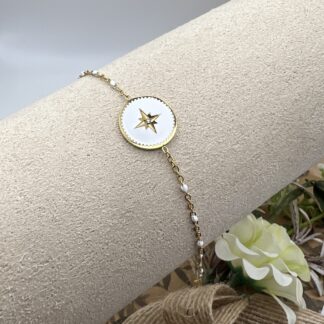 Bracelet Ilana doré et blanc