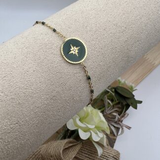 Bracelet Ilana doré et vert