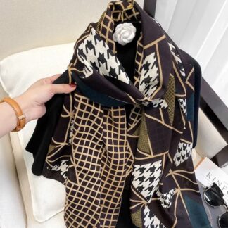 Foulard Chic marron et bleu