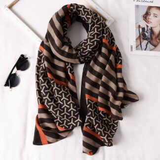 Foulard marron & orange