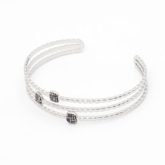 Bracelet jonc Anne argenté