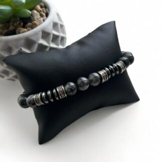 Bracelet pierres gris
