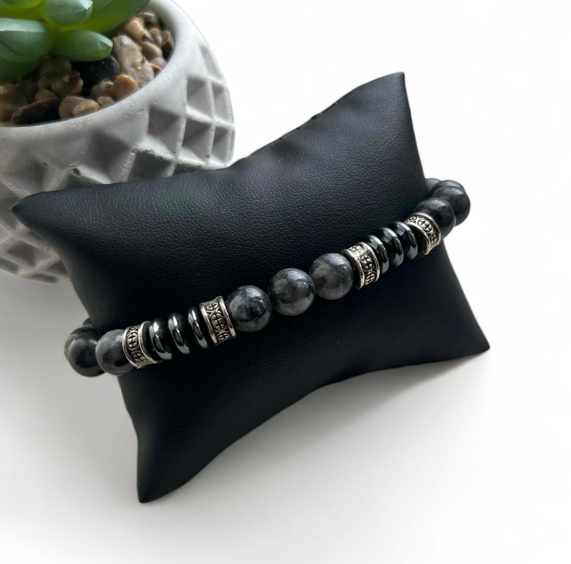 Bracelet pierres gris