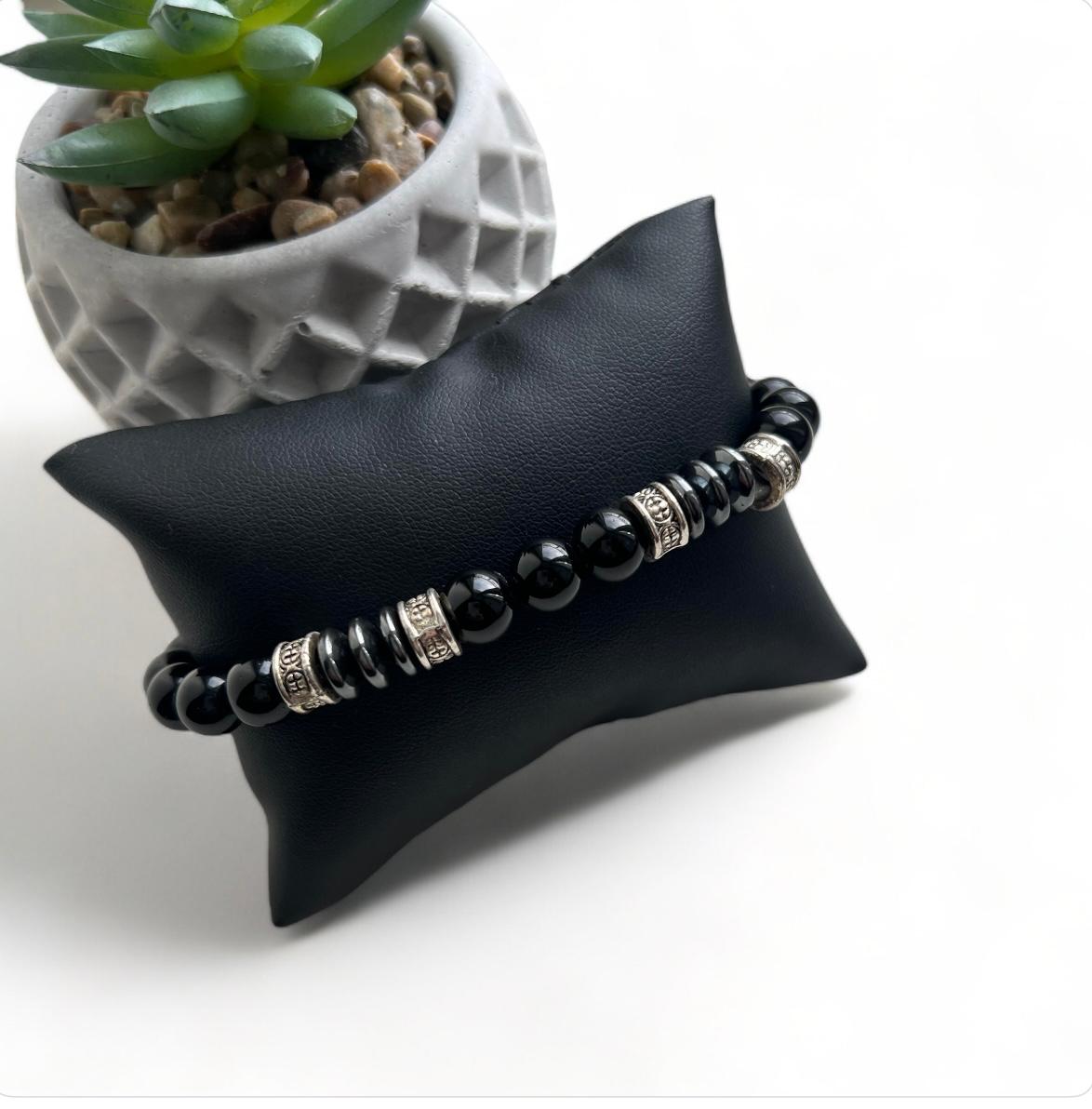 Bracelet pierres noir